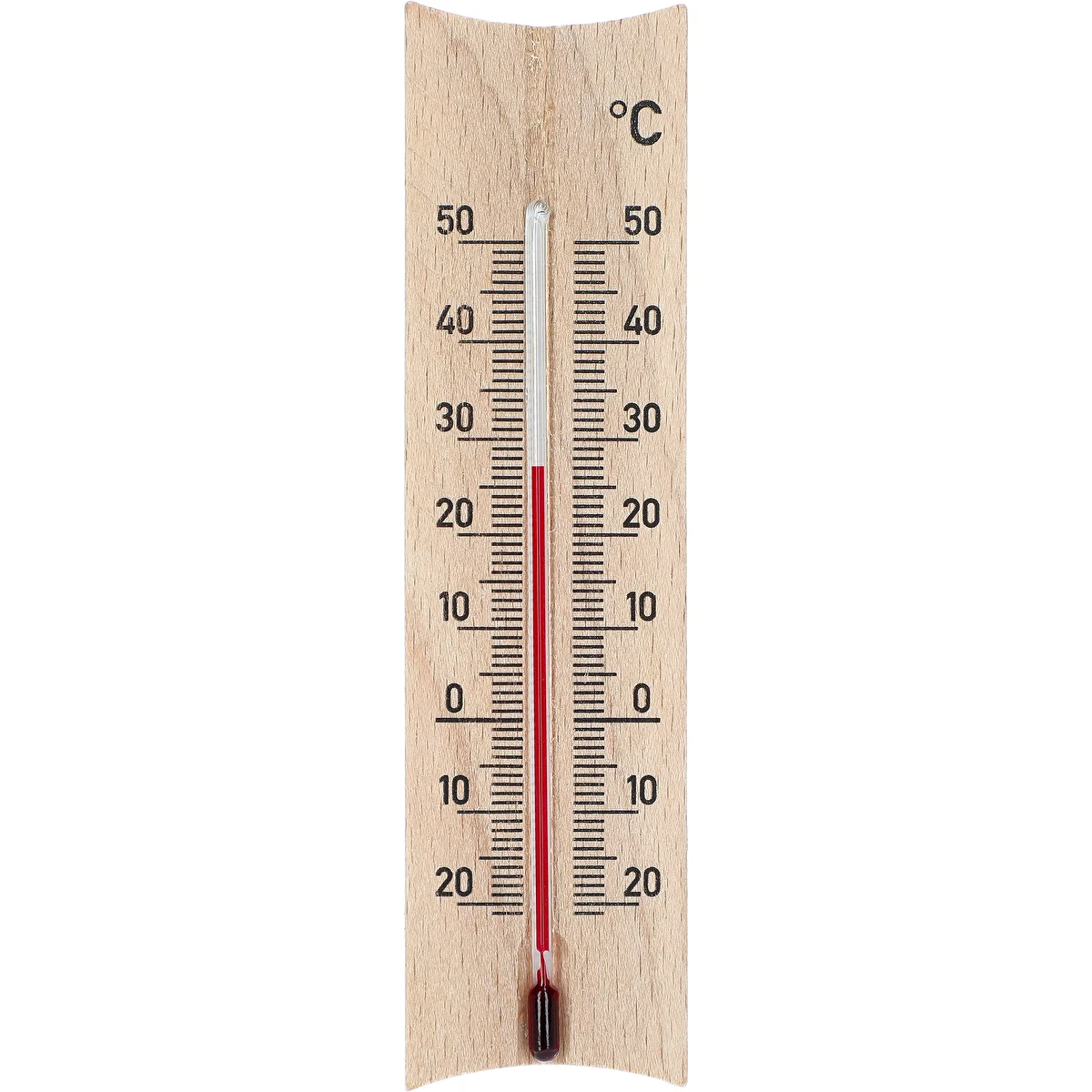 Termómetro de habitación de madera (-25/50°C) 15cm natural