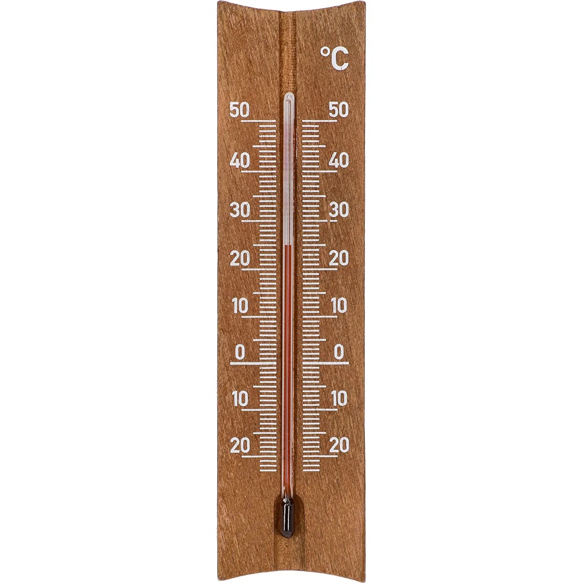 Termómetro de habitación de madera (-25/50°C) 15cm marrón
