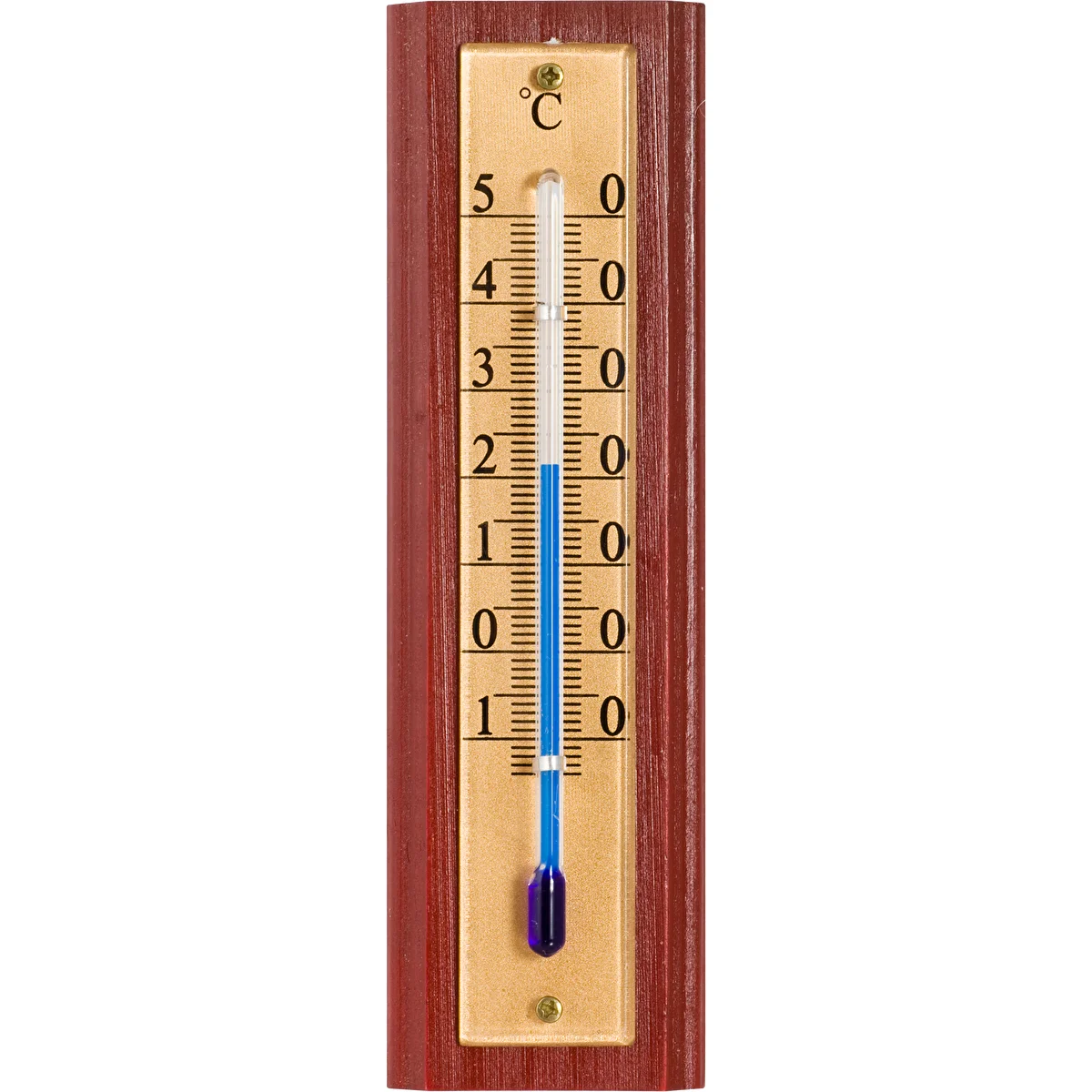 Termómetro de habitación con escala dorada (-10/50C) 12cm