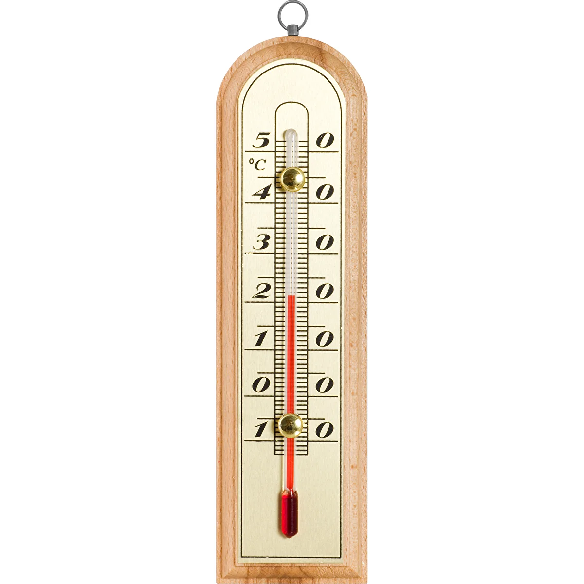 Termómetro de habitación con escala dorada (-10/50C)16cm