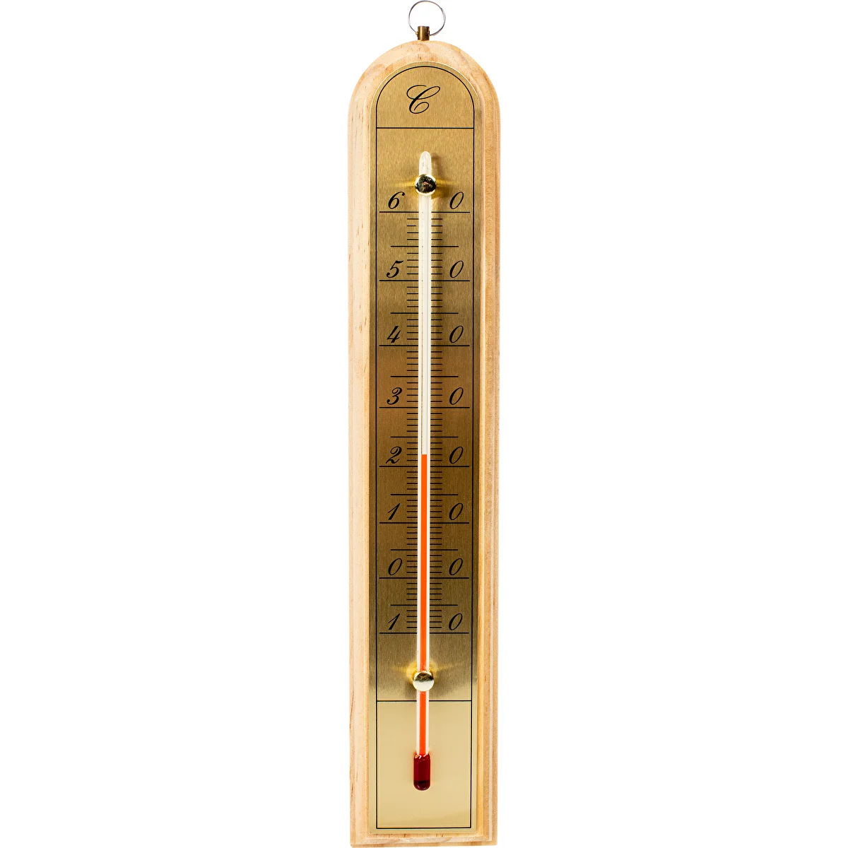 Termómetro de habitación con escala dorada (-10/60C) 28cm mix