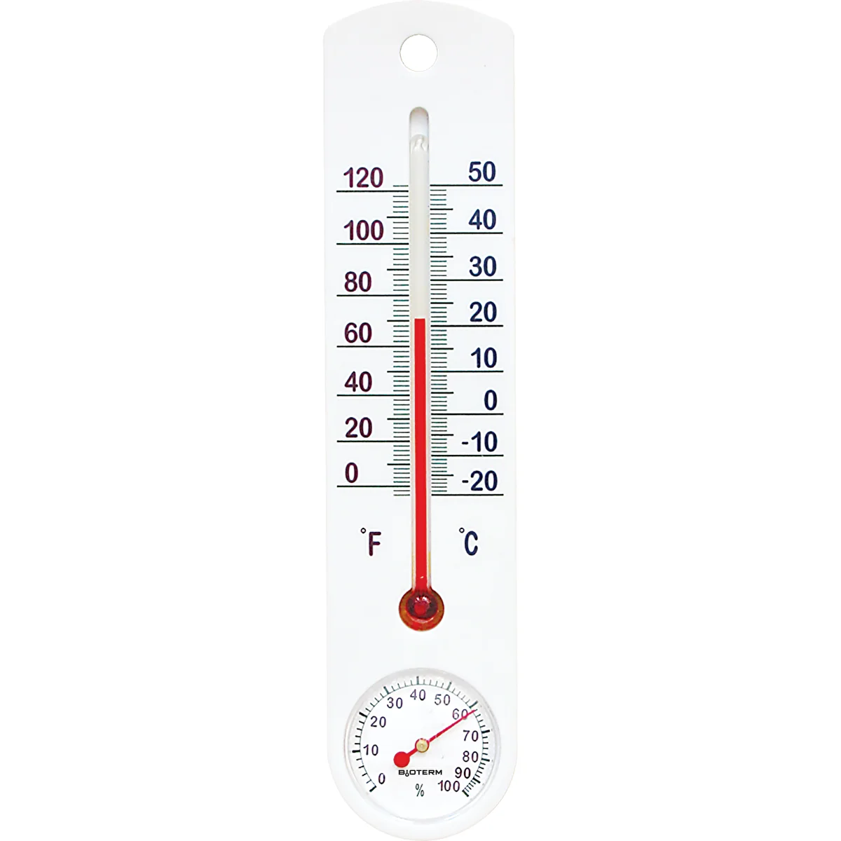 Termómetro universal blanco con higrómetro (-20/50C) 25cm