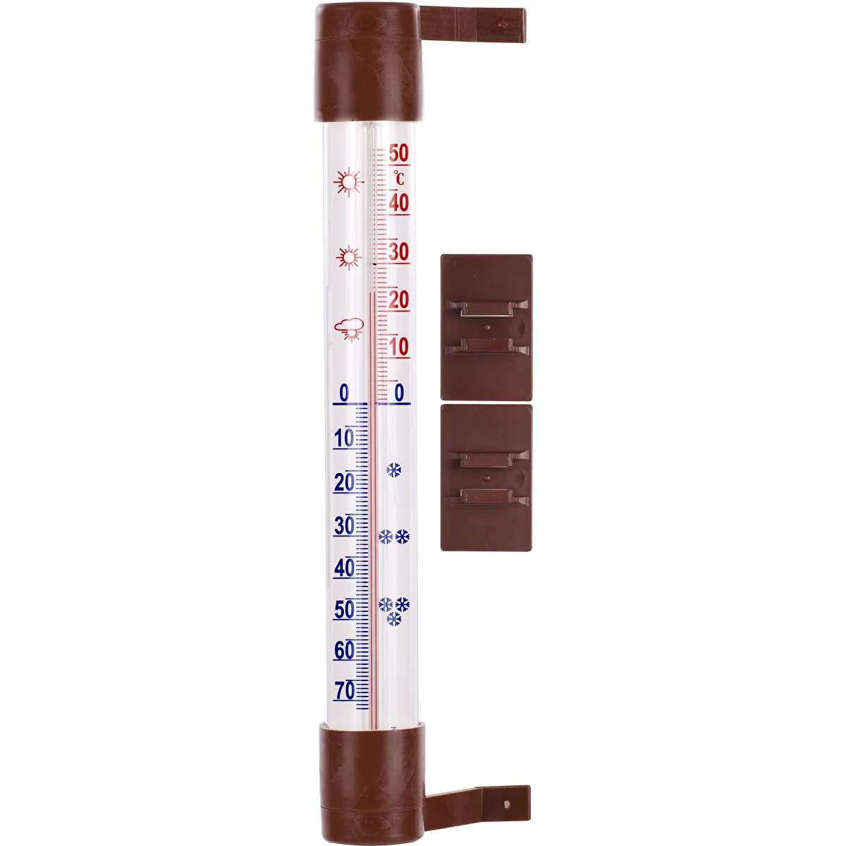 Termómetro exterior marrón (-60/50C) 23cm