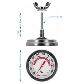 Termómetro para parrilla y BBQ, de 50 a +500°C, bimetálico, 5,3cm – photo 7