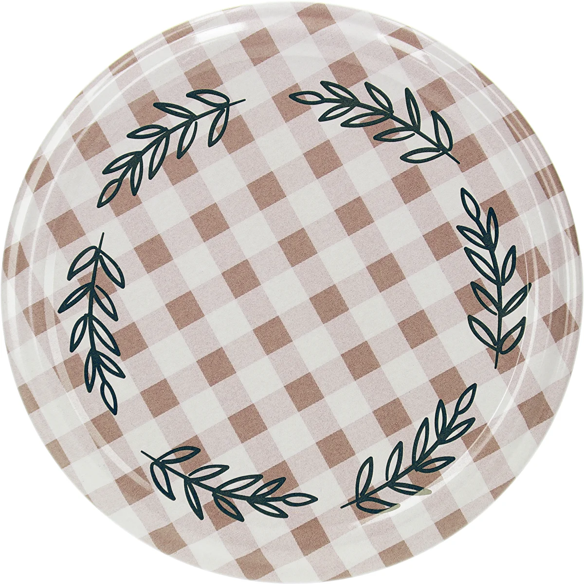 Tapa Twist-Off fi82/6, cuadros beige, 10 uds.
