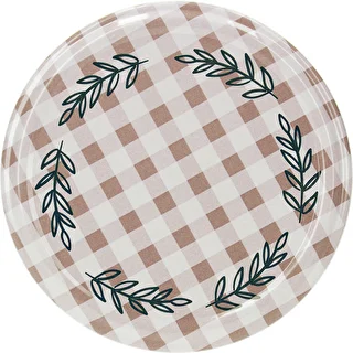 Tapa Twist-Off fi82/6, cuadros beige, 10 uds.