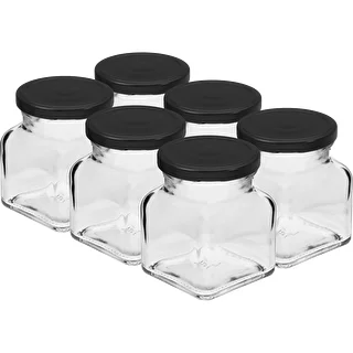 Tarro TO 120ml Cuatro esquinas fi53 tapa negra -6uds – photo 1