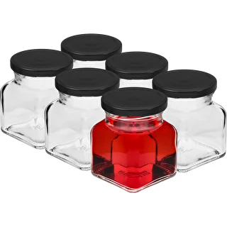 Tarro TO 120ml Cuatro esquinas fi53 tapa negra -6uds – photo 2