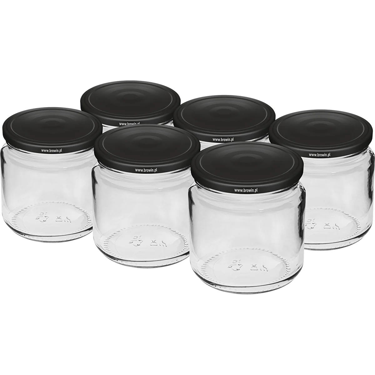 Frasco 212ml con tapa negra fi66/4 - 6uds.