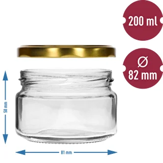 Tarro de caviar 200ml fi82/6 con tapa dorada 6uds – photo 5