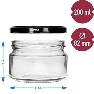 Tarro de caviar 200ml fi82/6 con tapa negra 6uds – photo 5