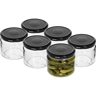 Tarro bajo 330ml fi82/6 con tapa negra 6uds – photo 3