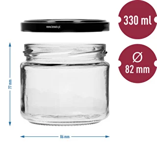 Tarro bajo 330ml fi82/6 con tapa negra 6uds – photo 7