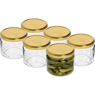 Tarro bajo 330ml fi82/6 con tapa dorada 6uds – photo 3