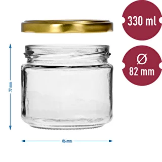 Tarro bajo 330ml fi82/6 con tapa dorada 6uds – photo 7