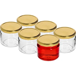 Tarro bajo 330ml fi82/6 con tapa dorada 6uds – photo 2