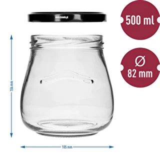 Tarro TO 500ml otra Ánfora tapa negra fi82/6 -6uds – photo 9