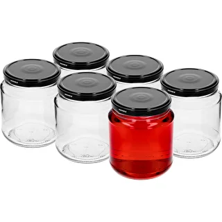 Tarro TO 580ml gordito con tapa negra fi82/6 -6uds – photo 2