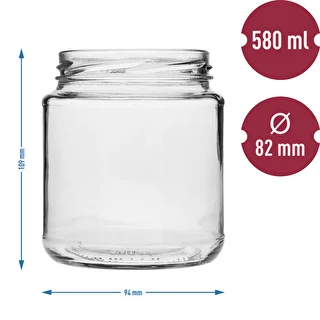 Tarro TO 580ml gordito con tapa negra fi82/6 -6uds – photo 5