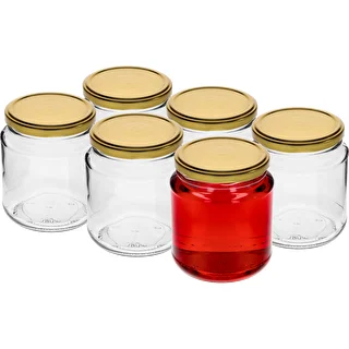 Tarro TO 580ml gordito con tapa dorada fi82/6 -6uds – photo 2