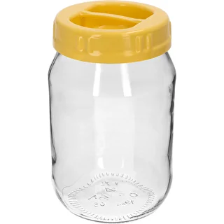 Tarro twist-off 1,7 L con tapa amarilla de plástico con asa, Ø 100 mm, 1 ud.