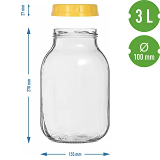 Tarro twist-off 3 L y tapa de plástico fi 100, con asa – photo 7