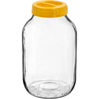 Frasco twist-off 4 L y tapa de plástico fi 100 con asa