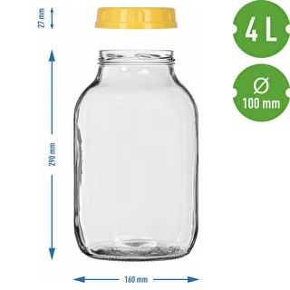 Frasco twist-off 4 L y tapa de plástico fi 100 con asa – photo 7