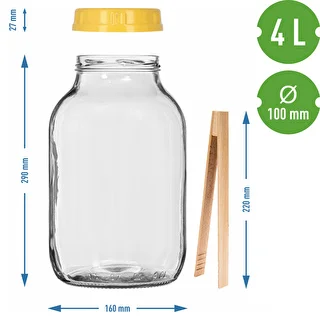 Tarro TO 4 L, pinzas y tapa de plástico fi 100, con asa – photo 7