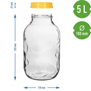 Tarro TO 5 L y tapa de plástico fi 100, con asa – photo 7