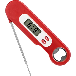 Termómetro culinario electrónico con sonda plegable (-50/+300℃), rojo