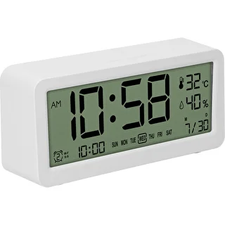Estación meteorológica electrónica Soens - blanca, con reloj y calendario