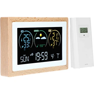 SOENS Estación meteorológica-electr sin cable con sensor iluminado de madera – photo 2