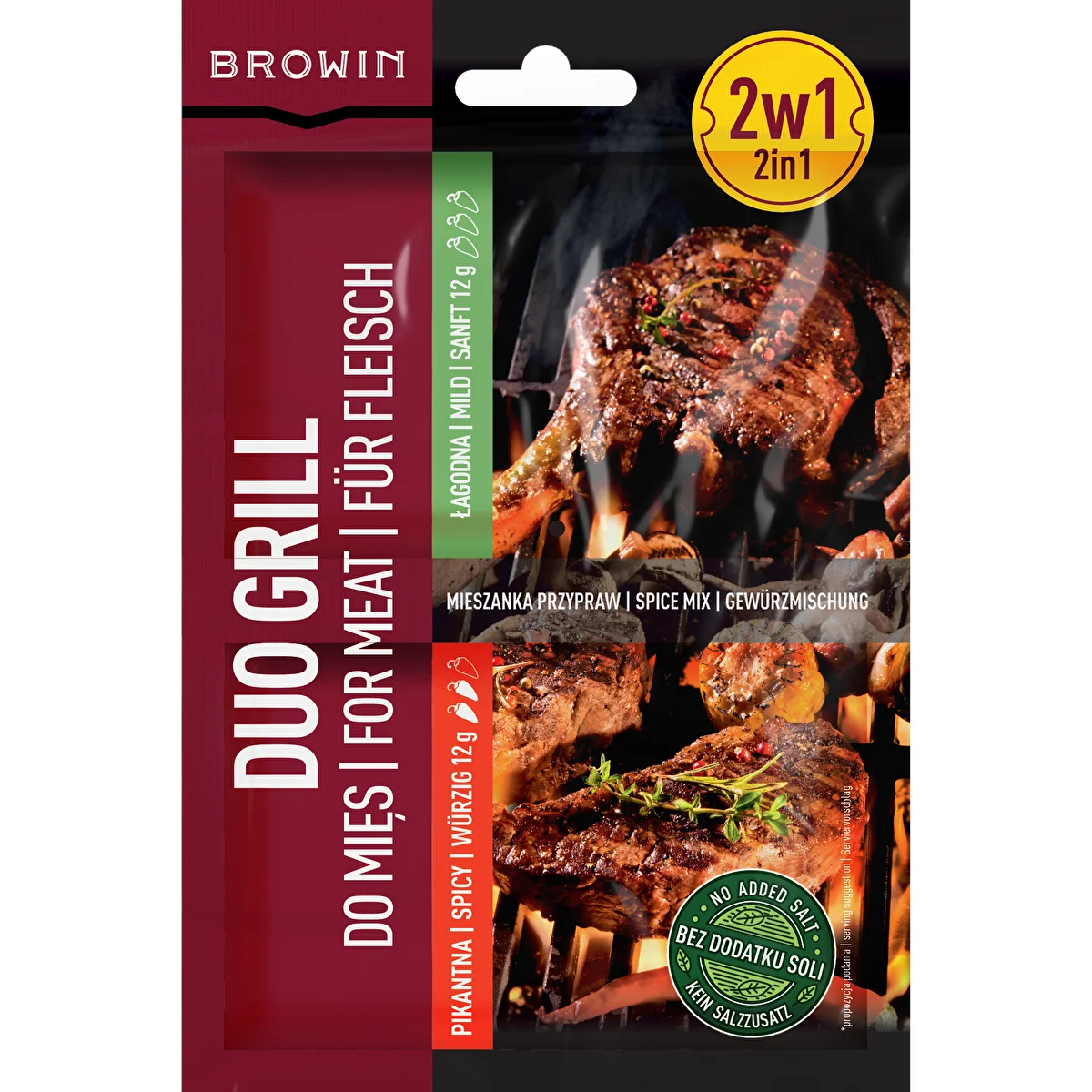 Duo Grill para carnes, mezcla de especias 2 en 1, 2 x 12 g