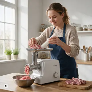 Picadora de carne con cortador, pasapurés y embutidora de salchichas, 1500 W – photo 7