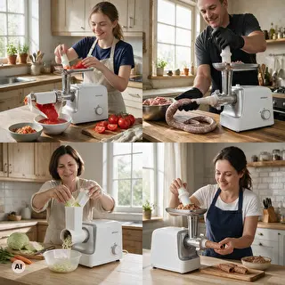 Picadora de carne con cortador, pasapurés y embutidora de salchichas, 1500 W – photo 8