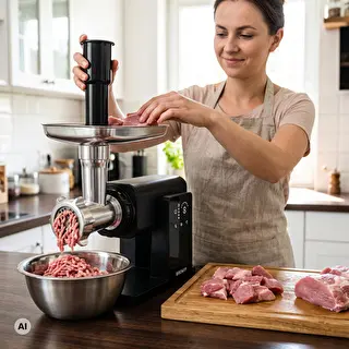 Picadora de carne multifunción, con panel táctil, rallador y pasapurés, 2.000 W – photo 8