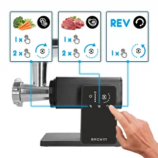 Picadora de carne multifunción, con panel táctil, rallador y pasapurés, 2.000 W – photo 6