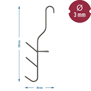 Ganchos para ahumar pescado - triples, 5 piezas – photo 3