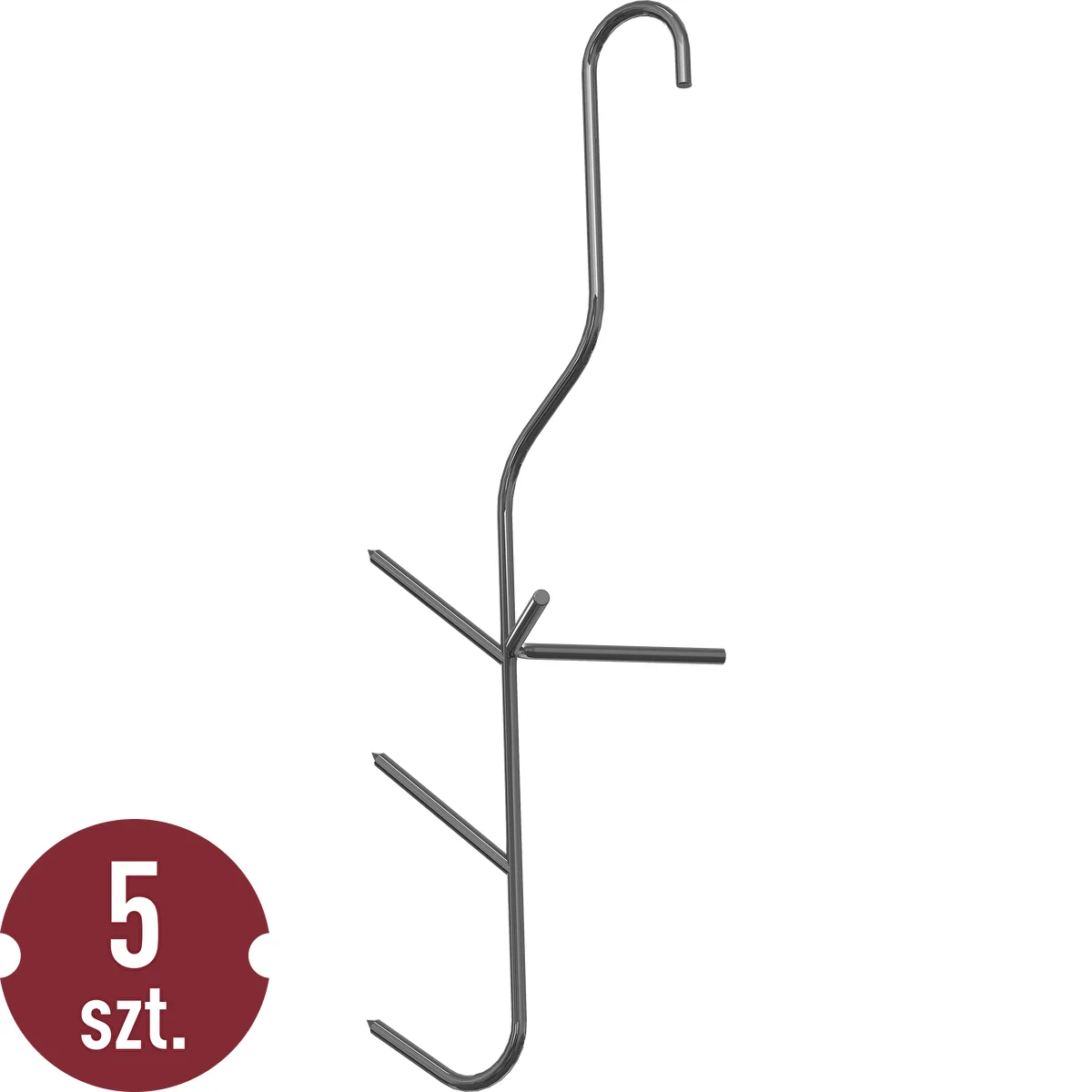Ganchos para ahumar pescado - triples, 5 piezas
