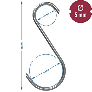 Ganchos para ahumar - en S, corte a 45°, 5 mm x 150 mm, 5 uds. – photo 7