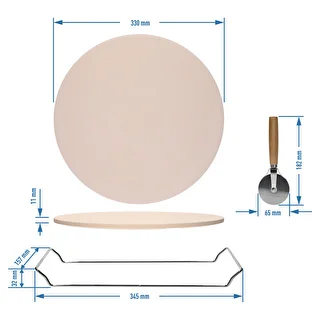 Piedra para pizza con asa y cuchillo, Ø 33 cm – photo 8