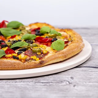 Piedra para pizza redonda, hecha de cordierita, diámetro 33 cm – photo 19