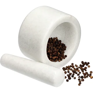 Mortero de cocina de mármol blanco - 10 cm – photo 9