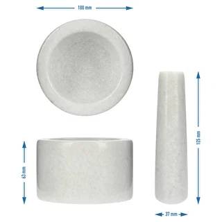 Mortero de cocina de mármol blanco - 10 cm – photo 10