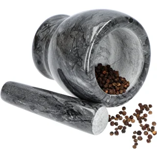 Mortero de cocina de mármol negro - 10 cm – photo 9