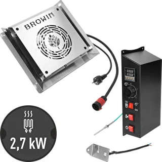 Conjunto de módulos con termostato digital- dragON 2,7 kW, para ahumadores de jardín