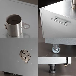 Cámara de ahumado metálica 250L, con ruedas – photo 3