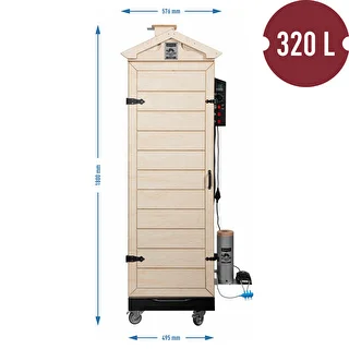 Ahumador dragON PLYWOOD NATURE sin bastidor, modular, con controlador digital, 320 L – photo 8