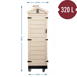 Cámara de ahumado de contrachapado certificado, sin bastidor, 320 L, con ruedas – photo 4
